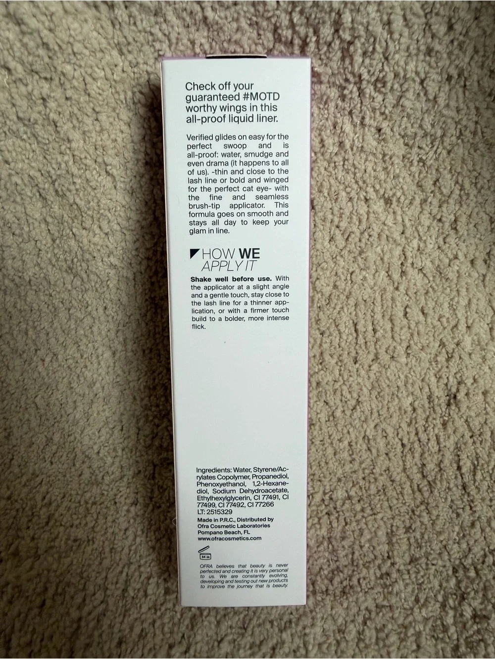 OFRA Verified Liquid Liner in Deep Brown